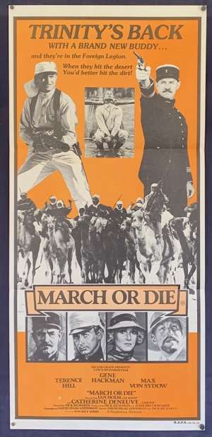 March Or Die Poster Original Daybill 1977 Gene Hackman Terence Hill