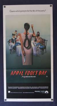 April Fool&#039;s Day Poster Original Daybill Rare 1986 Deborah Foreman Slasher