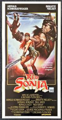 Red Sonja Movie Poster Original Daybill 1985 Arnold Schwarzenegger Brigitte Nielsen