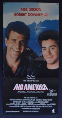 Air America Movie Poster Original Daybill 1990 Mel Gibson Robert Downey Jr. Vietnam