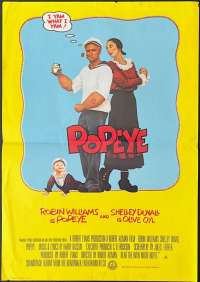 Popeye Poster Daybill Mini Original Rare 1980  Robin Williams