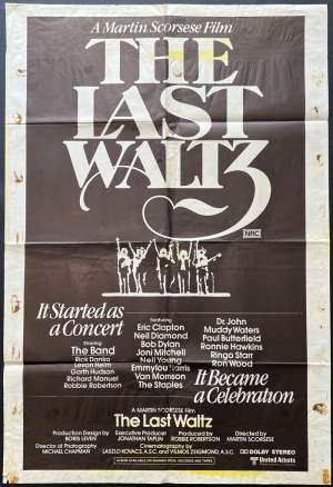 The Last Waltz Poster Original One Sheet 1978 Martin Scorsese