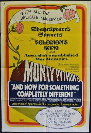 Monty Python&#039;s And Now For Something Completely Different Poster Original One Sheet
