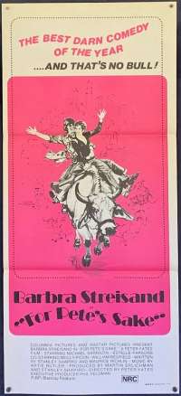 For Pete&#039;s Sake Poster Original Daybill 1974 Barbara Streisand Michael Sarrazin