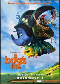 A Bugs Life Poster Original One Sheet 1998 Disney Rare Cast Artwork
