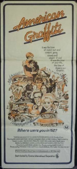 American Graffiti Movie Poster Original Daybill 1973 Richard Drefuss Ron Howard