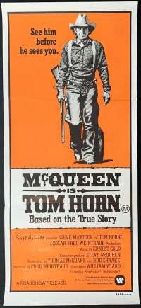 Tom Horn Movie Poster Original Daybill 1980 Steve McQueen Linda Evans