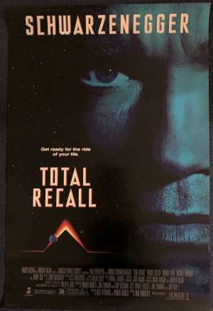Total Recall Poster Original One Sheet 1990 Arnold Schwarzenegger Sharon Stone