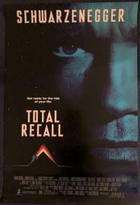 Total Recall Poster Original One Sheet 1990 Arnold Schwarzenegger Sharon Stone