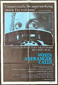 When A Stranger Calls Poster Original One Sheet 1979 Carol Kane Charles Durning