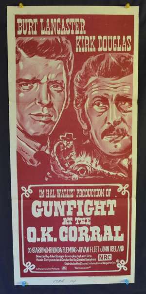 Gunfight At The Ok Corral Burt Lancaster Kirk Douglas Daybill movie poster