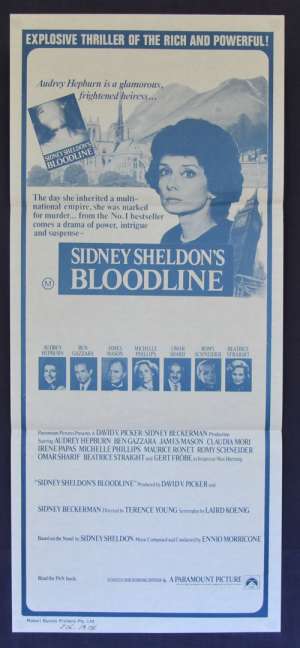 Bloodline Movie Poster Daybill Audrey Hepburn Sidney Sheldon James Mason