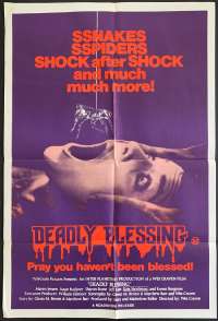 Deadly Blessing Poster Original One Sheet 1981 Sharon Stone Wes Craven
