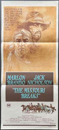 The Missouri Breaks 1976 Daybill movie poster Marlon Brando Jack Nicholson