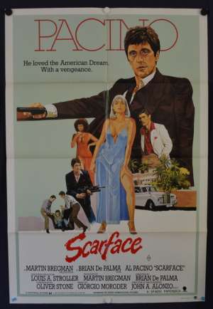 Scarface 1983 movie poster Al Pacino Michelle Pfeiffer Australian One Sheet