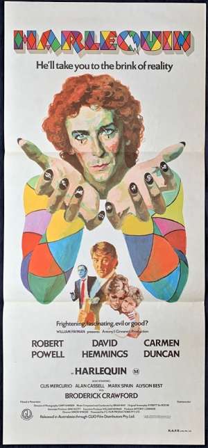 Harlequin Movie Poster Original Daybill Aka Dark Forces 1980 David Hemmings