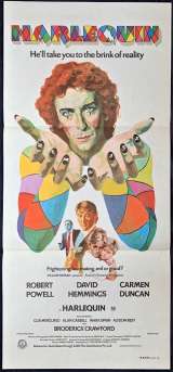 Harlequin Movie Poster Original Daybill Aka Dark Forces 1980 David Hemmings