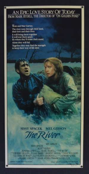 The River Poster Original Daybill 1984 Mel Gibson Sissy Spacek