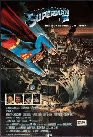 Superman 2 Movie Poster Original One Sheet 1980 Christopher Reeve