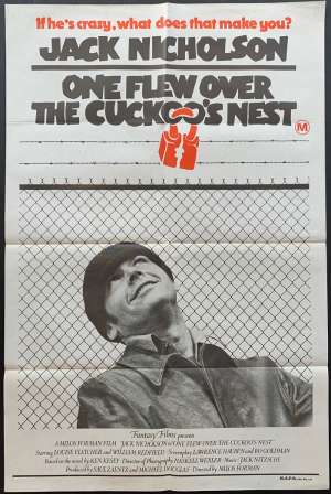 One Flew Over The Cuckoo&#039;s Nest Poster Original One Sheet 1975 Jack Nicholson