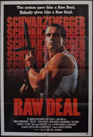 Raw Deal Movie Poster Original One Sheet Arnold Schwarzenegger