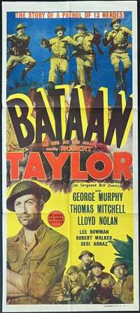 Bataan Poster Daybill Original Rare 1943 Robert Taylor George Murphy