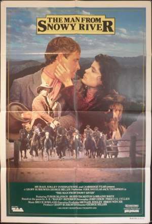 The Man From Snowy River Poster Original One Sheet 1982 Tom Burlinson Kirk Douglas