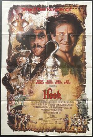 Hook Poster One Sheet Original 1992 Robin Williams Drew Struzan Art