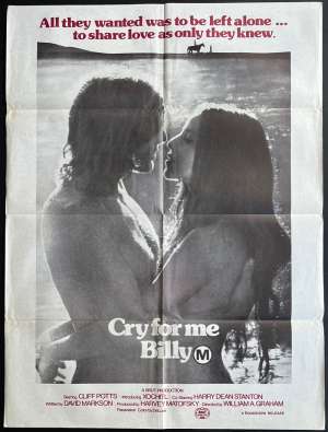 Cry For Me Billy Poster One Sheet Original 1972 Aka Count Your Bullets