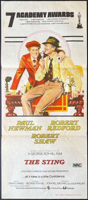 The Sting Poster Daybill Original 1973 Paul Newman Robert Redford