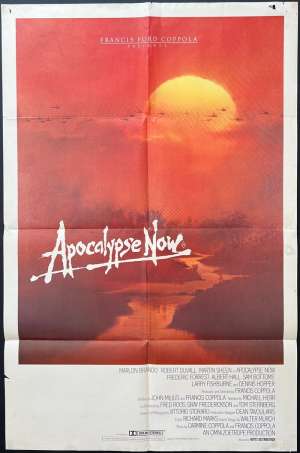 Apocalypse Now Movie Poster Original One Sheet Marlon Brando Martin Sheen