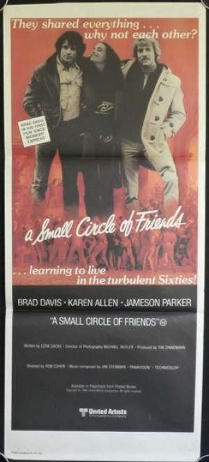 A Small Circle Of Friends Poster Original Daybill 1980 Karen Allen Brad Davis
