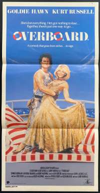 Overboard Movie Poster Original Daybill 1987 Style A Art Kurt Russell Goldie Hawn
