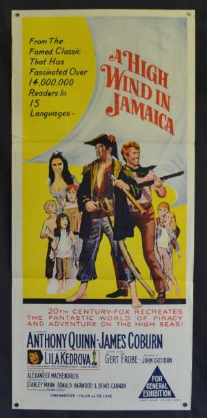 A High Wind In Jamaica Daybill Poster 1965 Anthony Quinn James Coburn Pirates