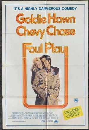Foul Play Poster Original One Sheet 1978 Chevy Chase Goldie Hawn