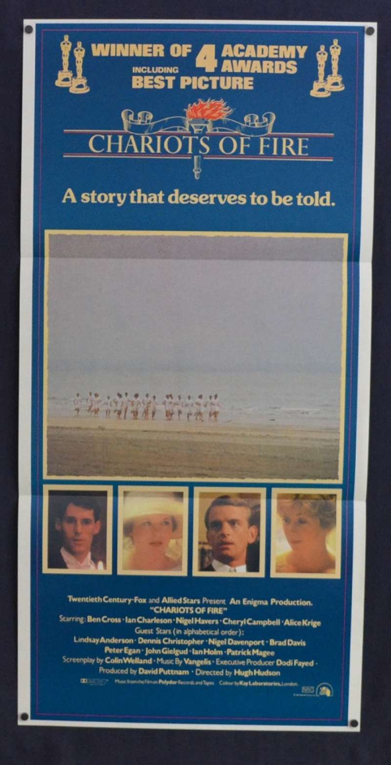 All About Movies Chariots Of Fire Poster Original Daybill 1981 Ben Cross Post Oscar Art