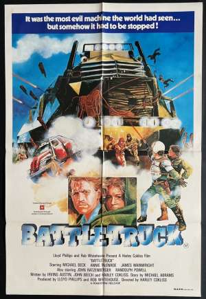 Battle Truck Poster One Sheet Original 1982 Michael Beck