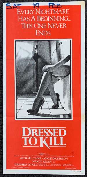 Dressed To Kill Poster Original Daybill 1980 Michael Caine Brian De Palma Nancy Allen