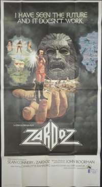 Zardoz 1974 Rare 3 sheet movie poster Original Sean Connery Charlotte Rampling