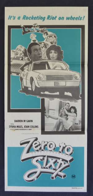 Zero To Sixty Movie Poster Original Daybill 1978 Darren McGavin Joan Collins