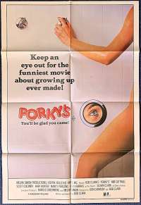 Porky's Poster Original One Sheet 1981 Kim Cattrall Dan Monahan