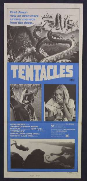 Tentacles Movie Poster Original Daybill 1977 Horror John Huston Henry Fonda