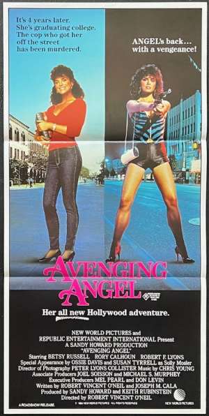 Avenging Angel Movie Poster Original Daybill 1985 Betsy Russell