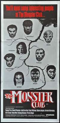 The Monster Club Poster Rare Original Daybill 1981 Vincent Price John Carradine
