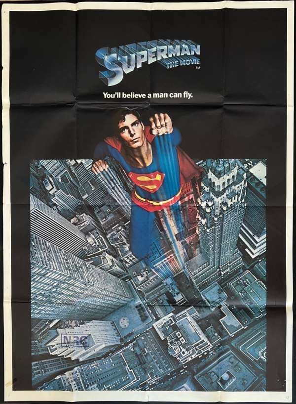 All About Movies - Superman Poster 3 Sheet Top Rare Original 1978
