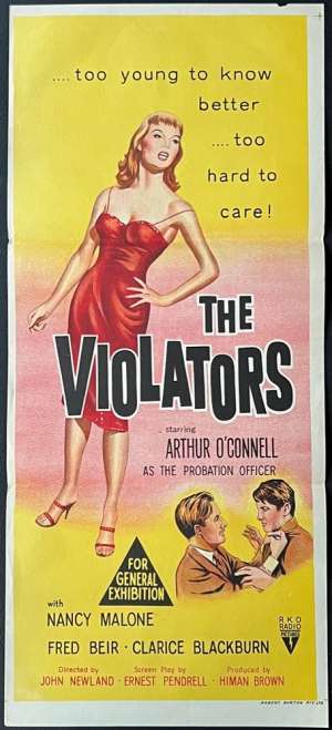 The Violators 1957 movie poster Daybill  Arthur O&#039;Connell Nancy Malone