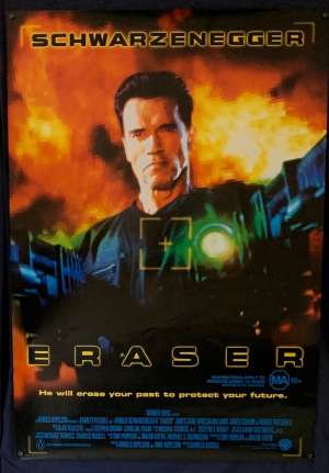 Eraser Poster Original One Sheet 1996 Best Art Schwarzenegger James Caan