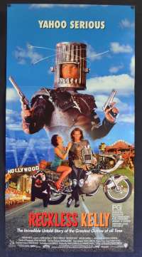 Reckless Kelly 1993 Daybill movie poster Biker Yahoo Serious Hugo Weaving