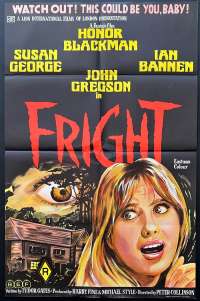 Fright Poster Original One Sheet Rare 1971 Susan George Horror