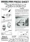 The Rescuers 1977 Movie Press Sheet Disney Bob Newhart Eva Gabo Geraldine Page